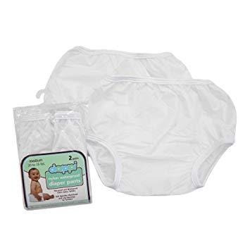 Dappi Waterproof 100-Percent Nylon Diaper Pants, 2 Pack, (White) by Ocean Junction - Ocean Junction